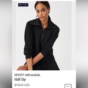 SPANX AirEssentials Black Half Zip NWT Medium